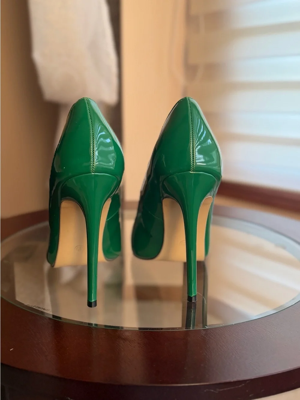 Women's Green Patent Pointed-Toe Stiletto Pumps